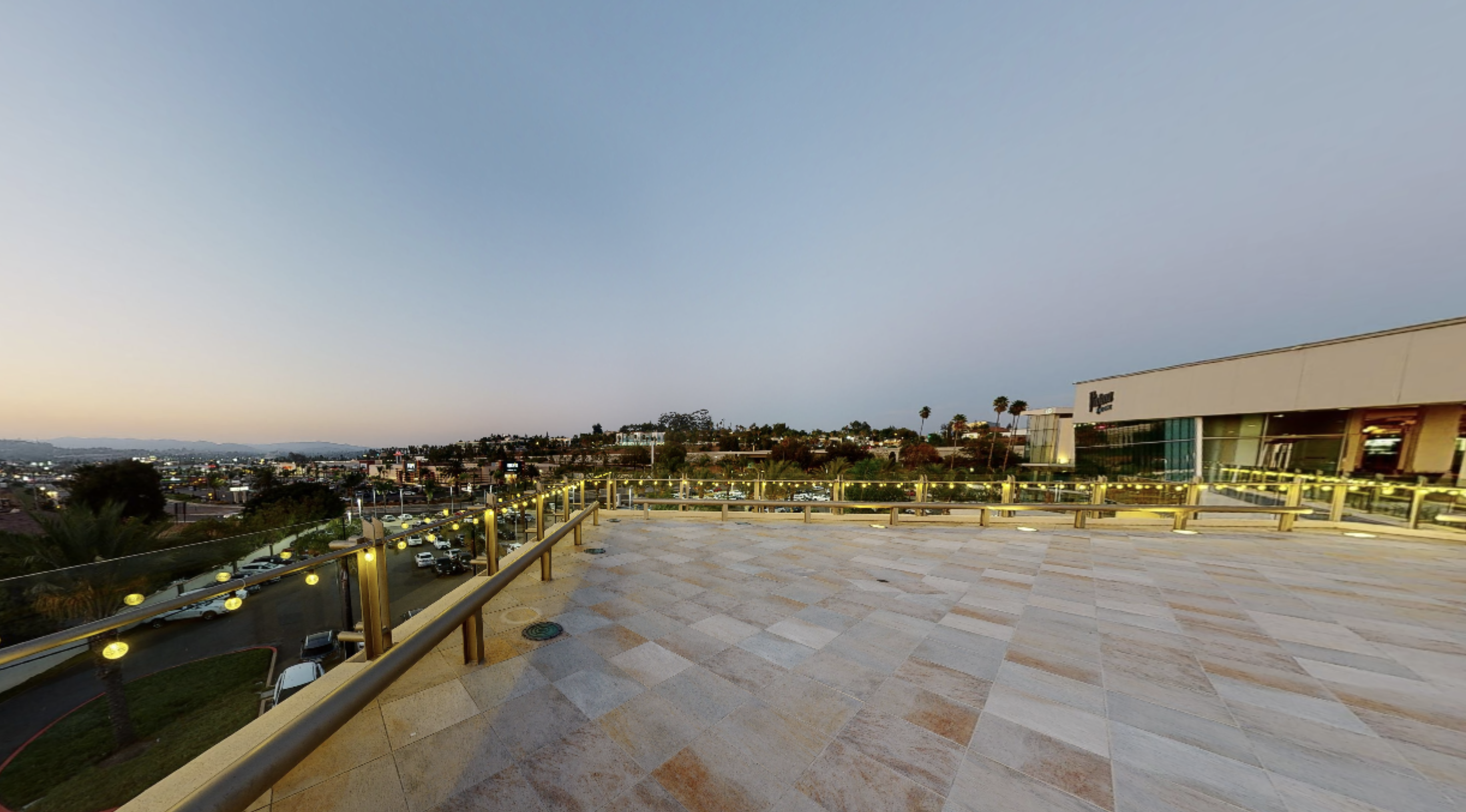 Views from the outdoor business meeting venue Moonlight Veranda in San Diego County's Escondido. You can see some of the space and the beautiful mountain vista all around.