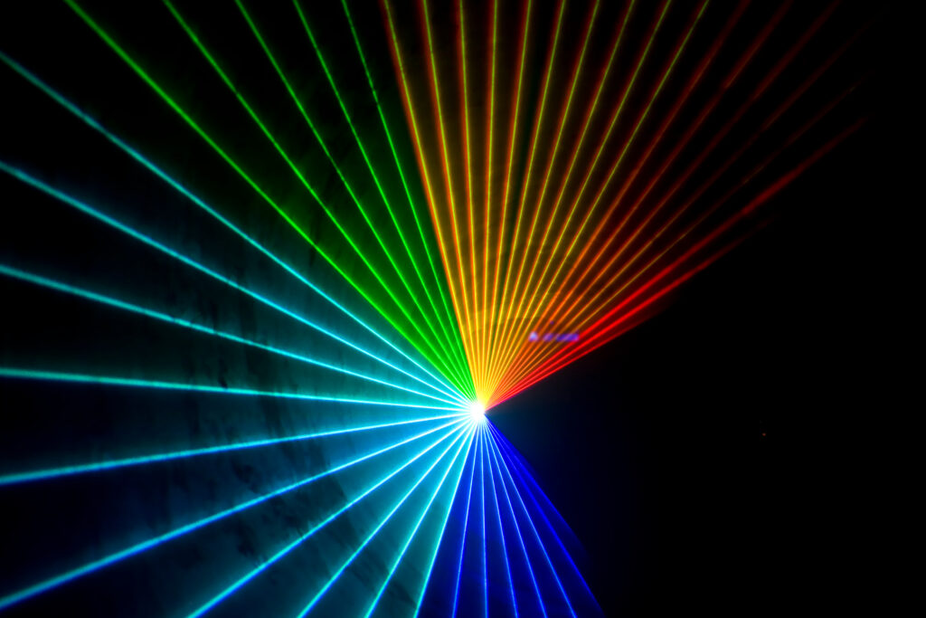 Laser special effects at a light show event