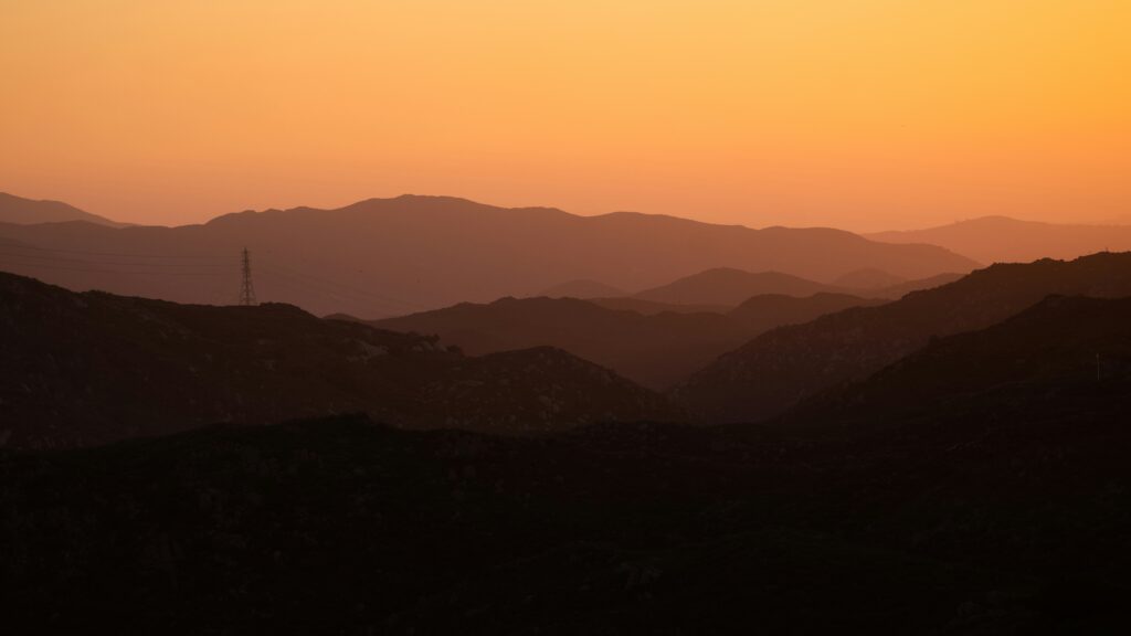 Mountains in San Diego California at sunrise 